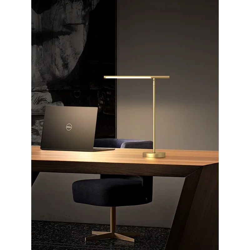 All-copper living room table lamp Nordic lamps desk, bedroom modern light luxury simple study adjustable rocker arm table lamp