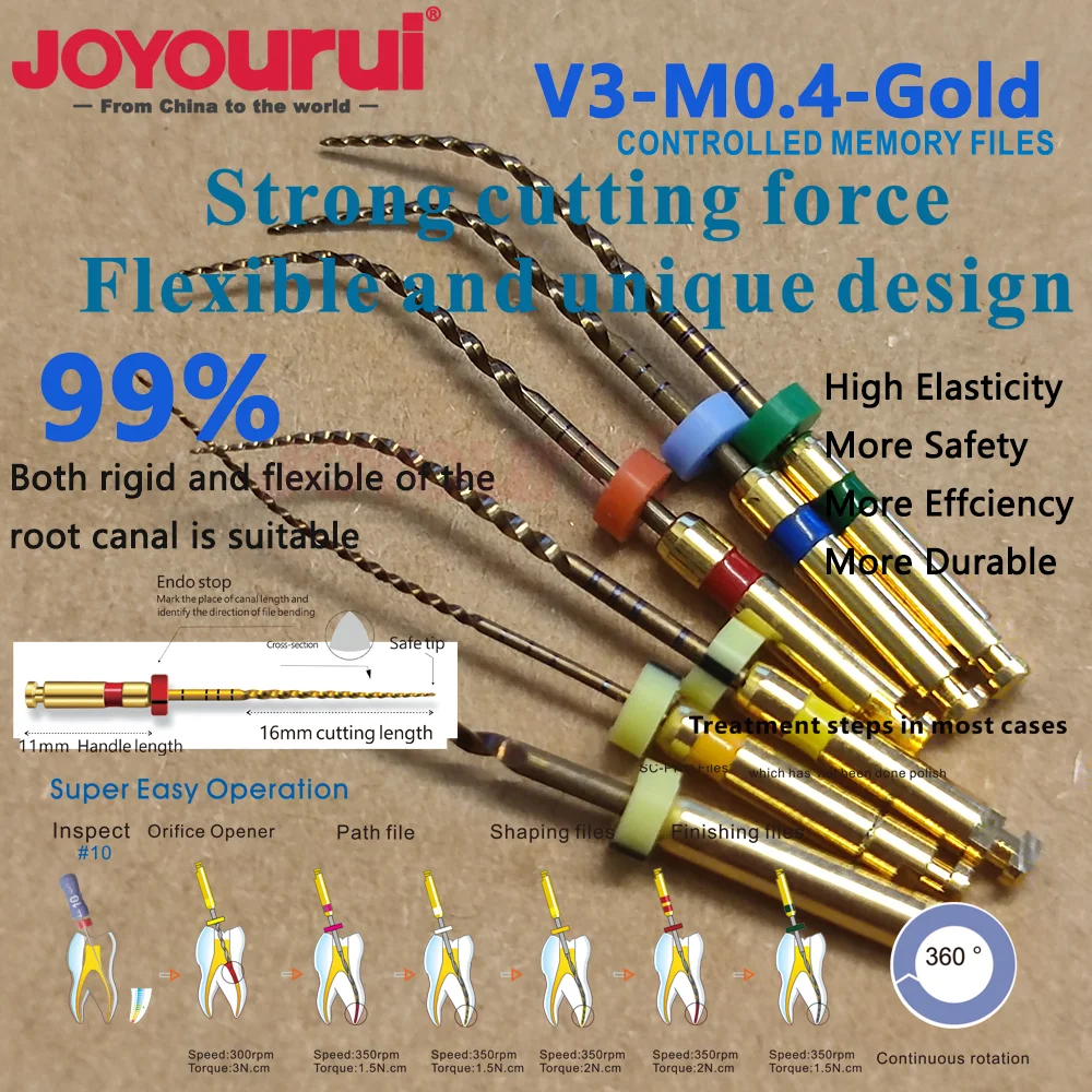 6pcs/pack Dental Endondontic Root Canal NiTi Files Engine Use Super Rotary File 31mm 21mm/25mm 1202# 1302# 1602# Dentist Tools