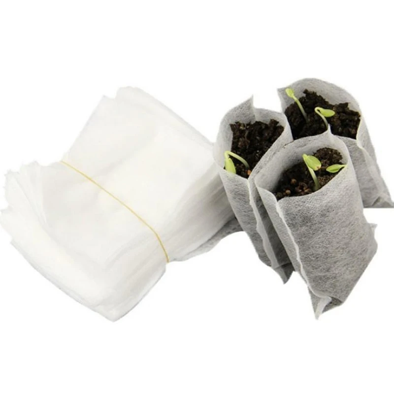 Bolsas de cultivo biodegradables para plantas de semillero, 100 piezas, ecológicas