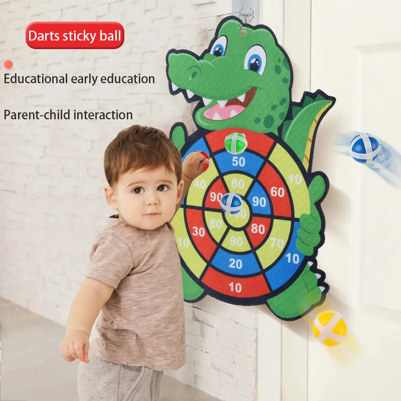 Brinquedos alvo infantis, dardos, bolas pegajosas, versão crocodilo com 3 bolas e 1 gancho