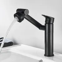 Faucet Bathroom Basin Tap Sink Mixer Single Handle Washbasin Rotary Water Saving Hot And Cold Stainless Steel Shower