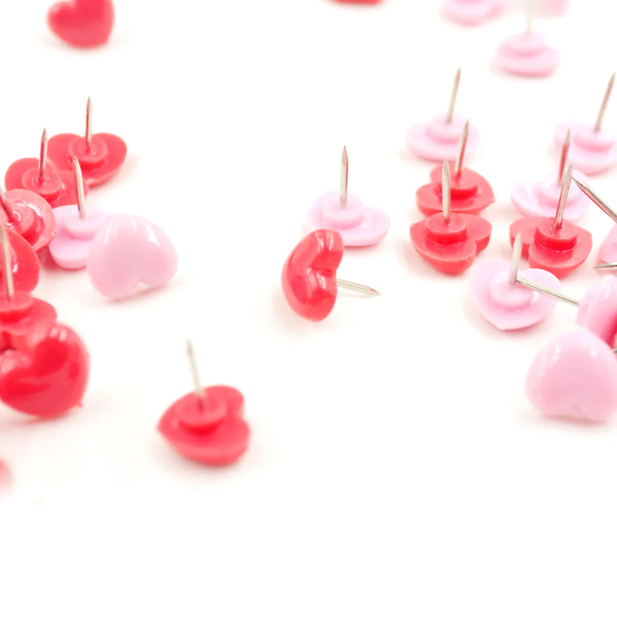 50PCS Heart Push Pink Red Wall Tacks Decorative for Cork Board Home and Office drawing pin pushpin Thumb Tacks