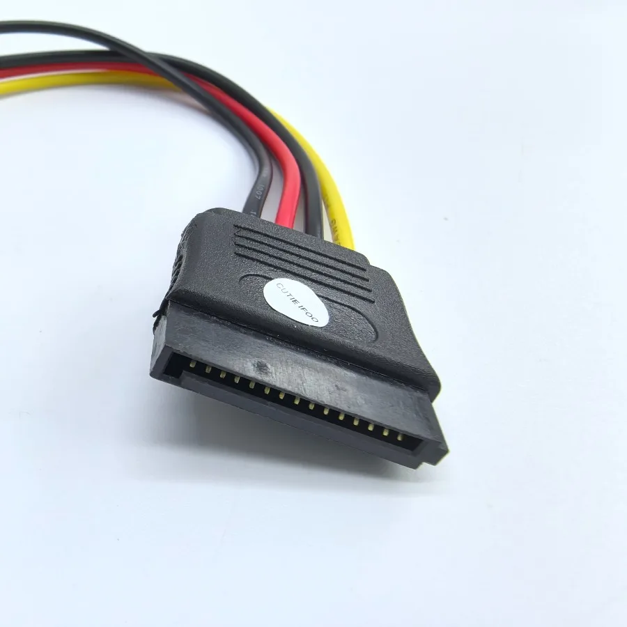 4Pin FDD Floppy Female to 15Pin SATA  Adapter Converter Power Leads Cable Cord 18AWG Wire for ITX PC