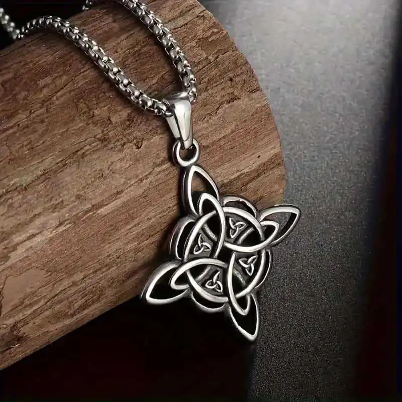 Collar con colgante de nudo de bruja celta de brujería irlandesa para hombres y mujeres, joyería de amuleto de la suerte con protección eslava