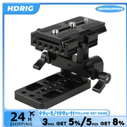 HDRIG Universal Base QR Plate Quick Release Mount Base QR Plate with 15mm Rod Clamp for Manfrotto Standard Accessory