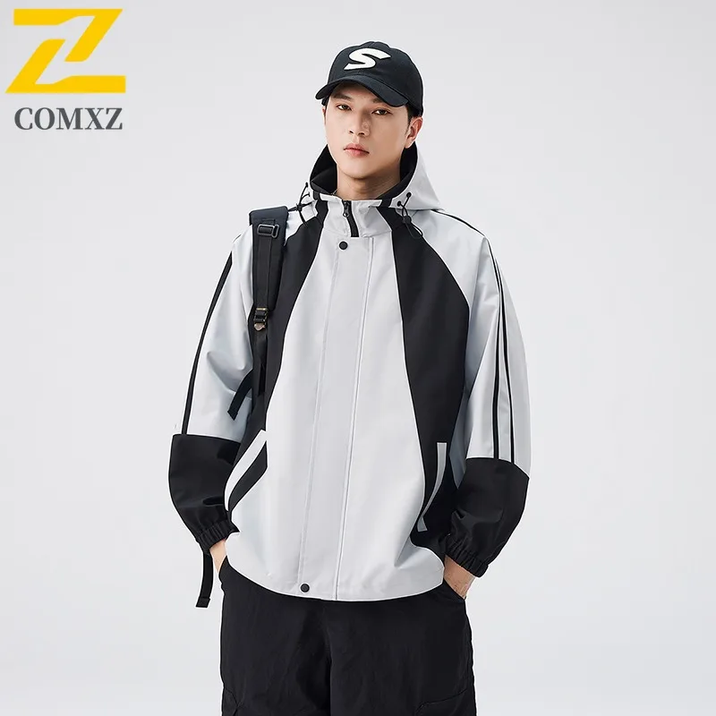 

COMXZ 2024, горная спортивная куртка на открытом воздухе, цветная куртка, весна-осень, модный мужской топ высокого качества с капюшоном