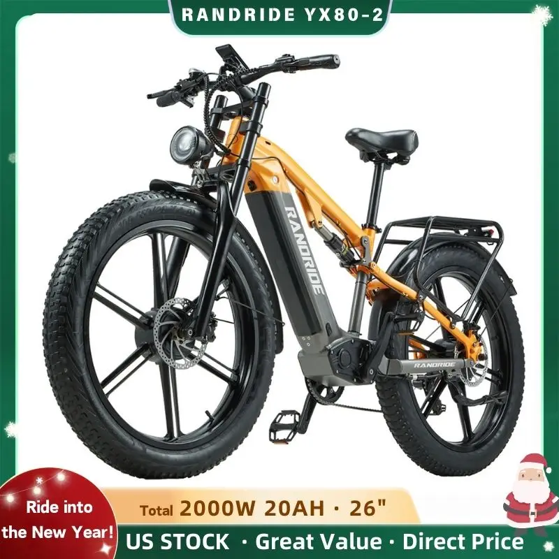 

RANDRIDE YX80 2000W Dual Motor All-Terrain E-Bike 48V 20Ah Long Range Full Suspension Shimano 7-Speed Off-Road Electric Bike