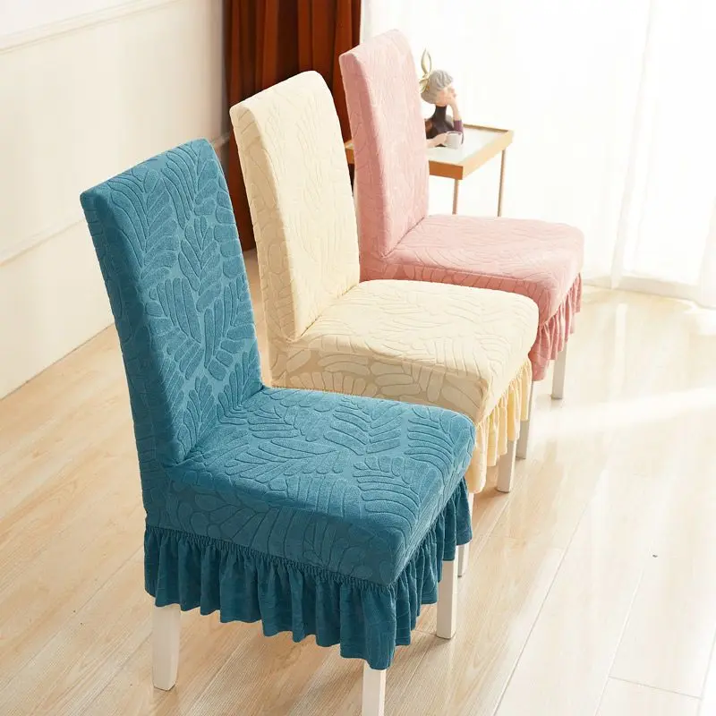 

1Pcs Dining Chair Cover Jacquard Spandex Slipcover Protector Case Stretch for Kitchen Chair Seat Hotel Banquet Elastic