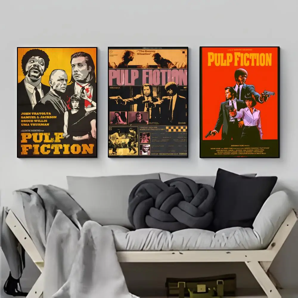 Cult Movie Pulp Fiction Poster HD  Waterproof Wall Sticker Bar Living Room Decor Gift