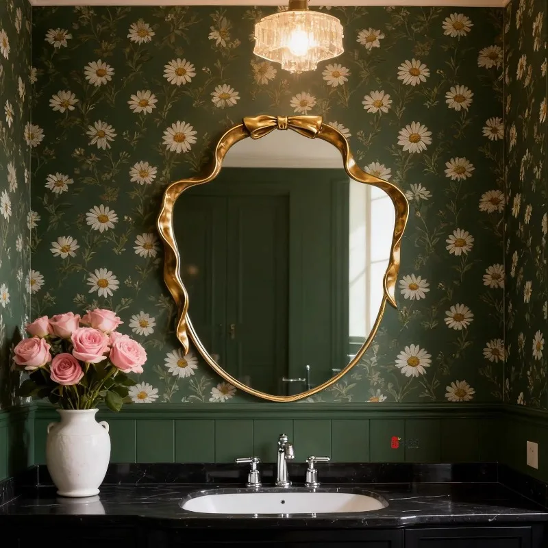 Wavy Wall Mirror Decoration Items Modern Vanity Funky Hanging Mirror Dressing Table Korean Style Spiegel Wand Home Decorations