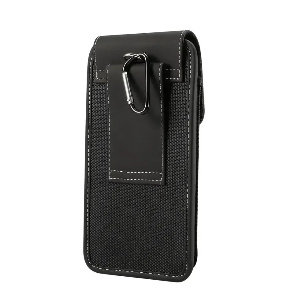 Oxford Cloth Pouch Case For iPhone 16 15 14 13 12 11 Pro XR X Waist Bag Belt Clip Holster Cover For Samsung S24 S23 S22 S21 Case