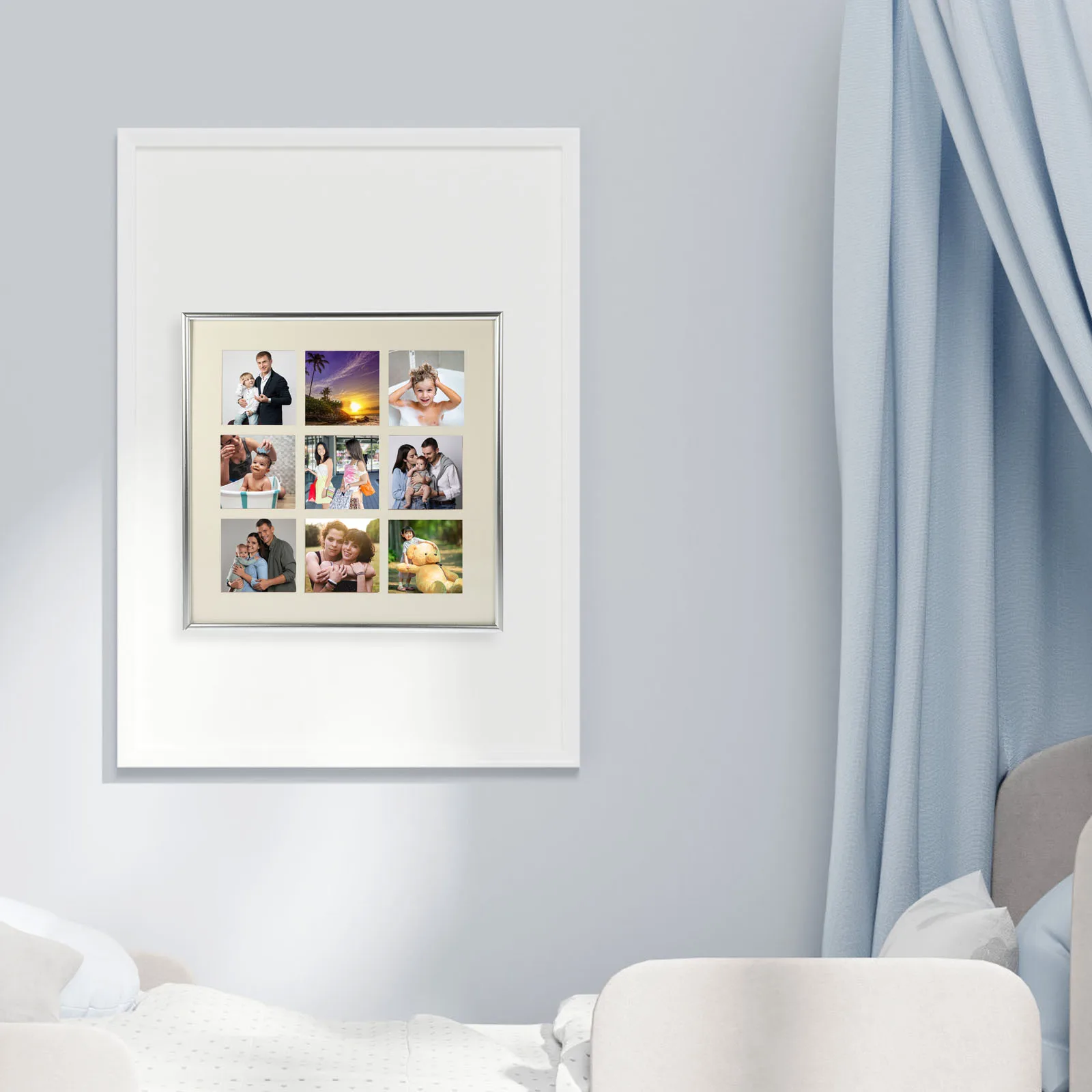 

1pc 9-Compartment Creative Picture Frame Wall Desk Office Home Display Premium Eco-Friendly Photo Holder Gift Frame
