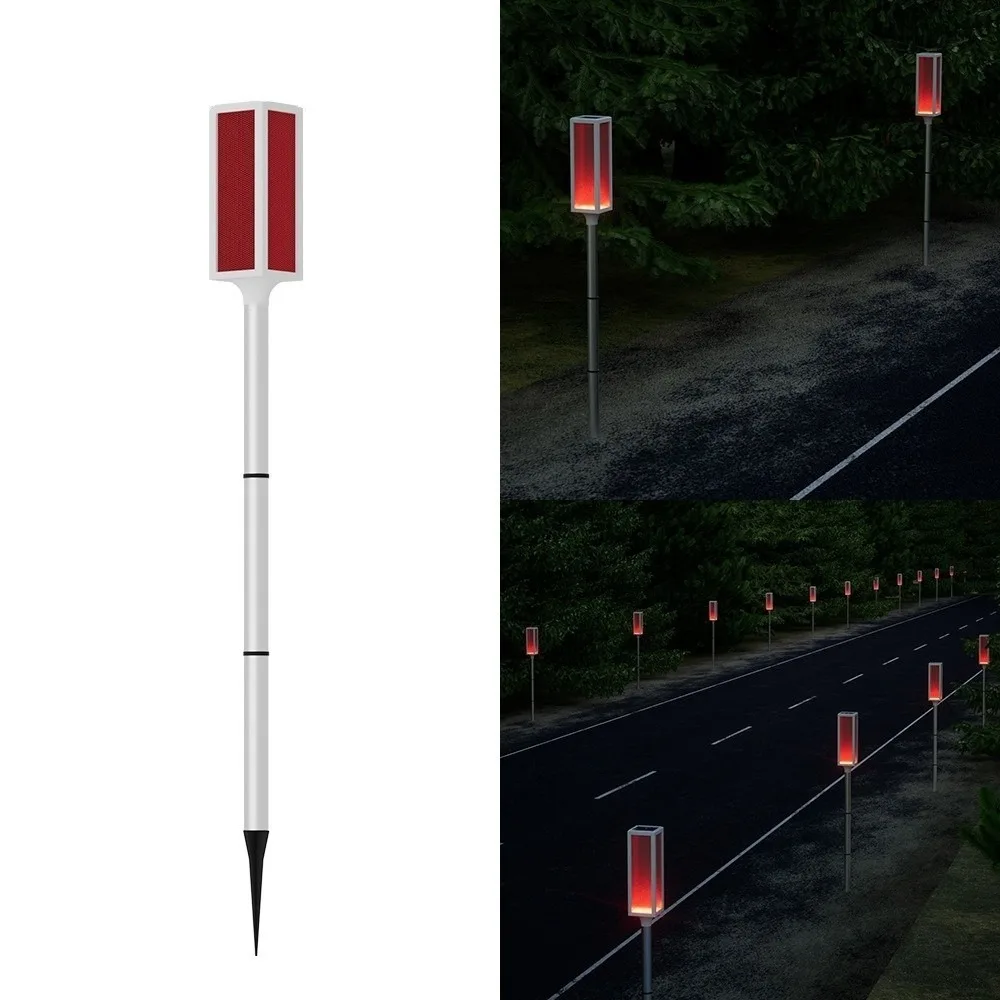 

Led Flashing Solar Barricade Light Warning Light Stainless Steel Traffic Roadside Lights Light Strobe Waterproof