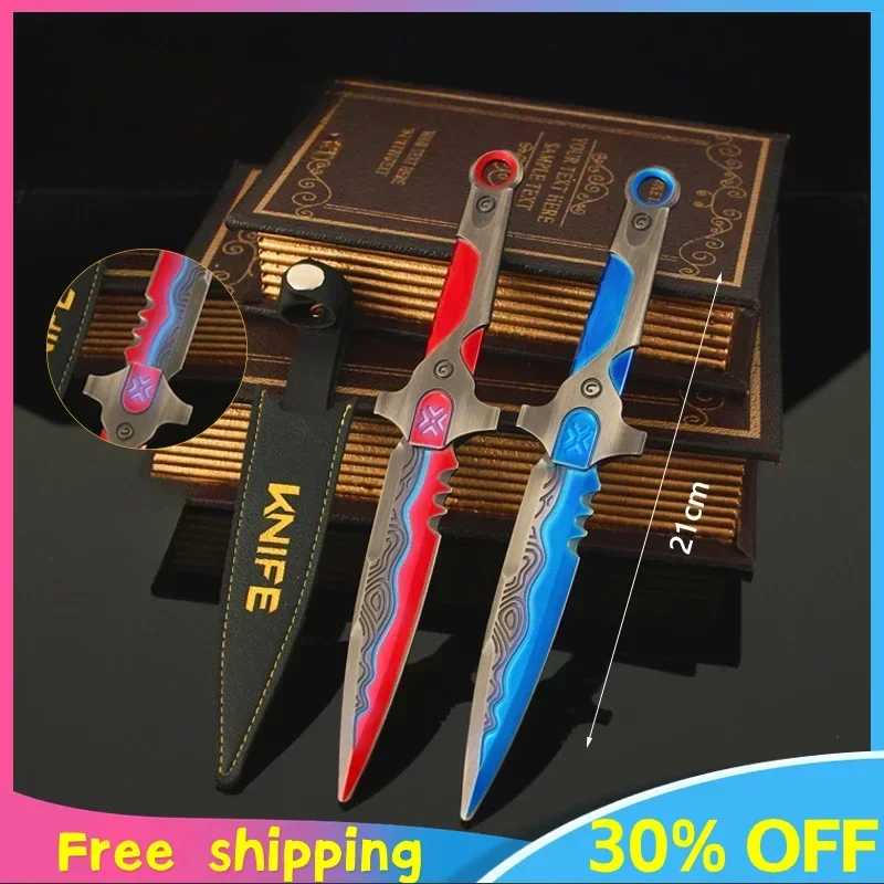 

New 21cm Valorant Weapon VCT LOCK//IN Misericordia Noctilucent Knife Game Ornaments Peripheral Metal Model Sword Gifts Toys Kids