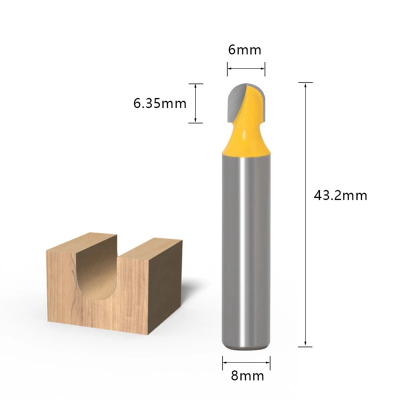 15Pcs 6.35Mm Trimming Straight Milling Cutter Wood Bits Set Kit Tungsten Carbide Cutting Woodworking Trimming