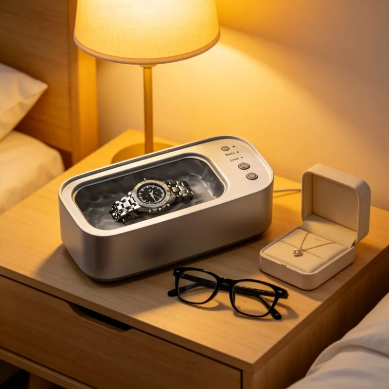 Contact Lens Ultrasonic Cleaner Glasses Cleaning Machine Vibrating Electric 3 Speed Jewelry Watch Timing Cleaning Machine