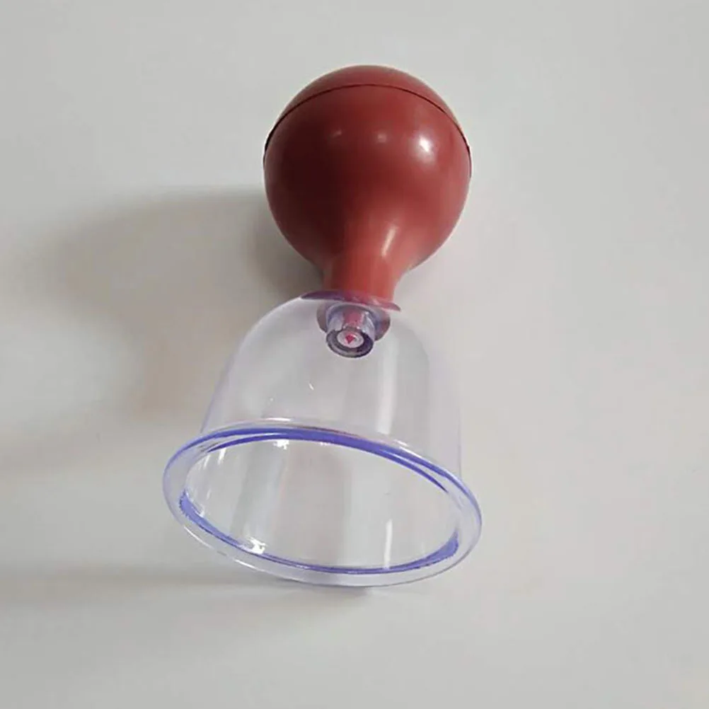 

6 pc Vacuum Cupping Set With Rubber Ball, Chinese Body Cupping Therapy Device For Home Use, Transparent Cups For Back Massager