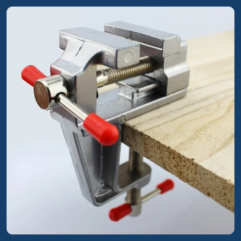 1R-Small Jewelers Hobby  Clamp On Table Flat Pliers Tool Mini Vice Bench Vise Muliti-Funcational 3.5&quot Aluminum Miniature
