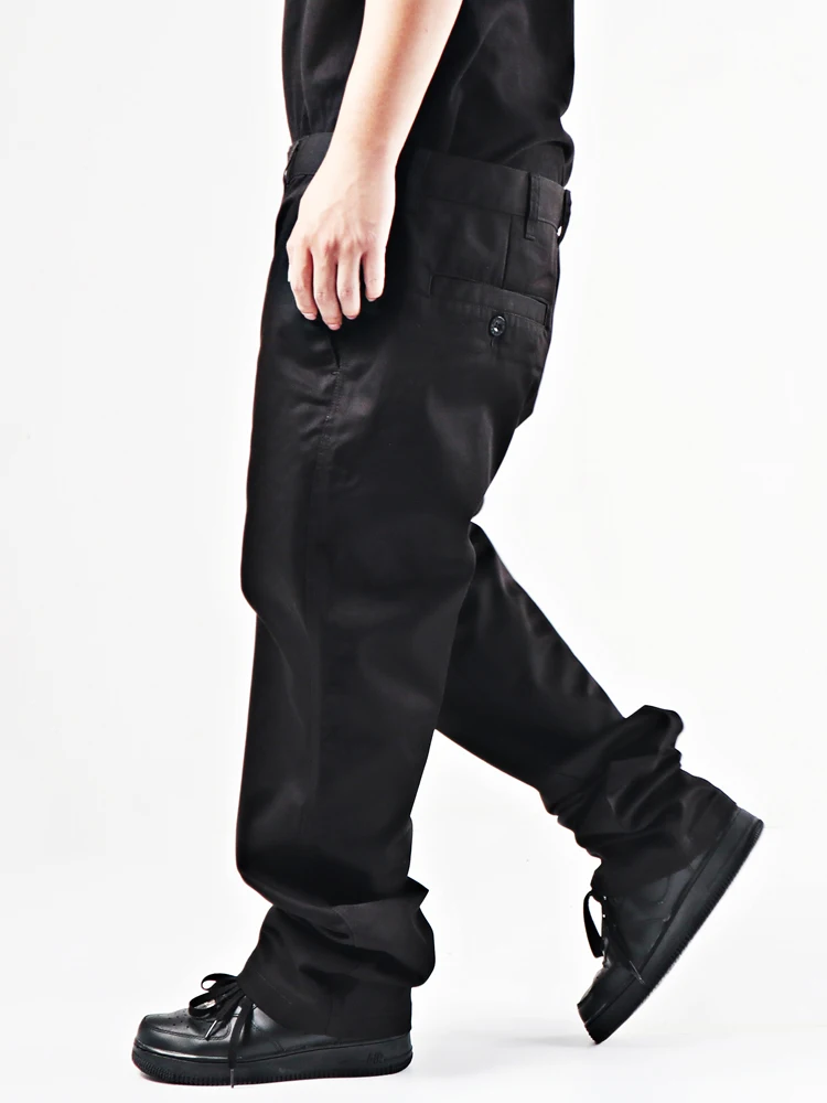 

Retro American Hiphop Workwear Loose Youthful Tweed Fabric Basic Sle Long Pants Straight Leg Jeans for Young Men