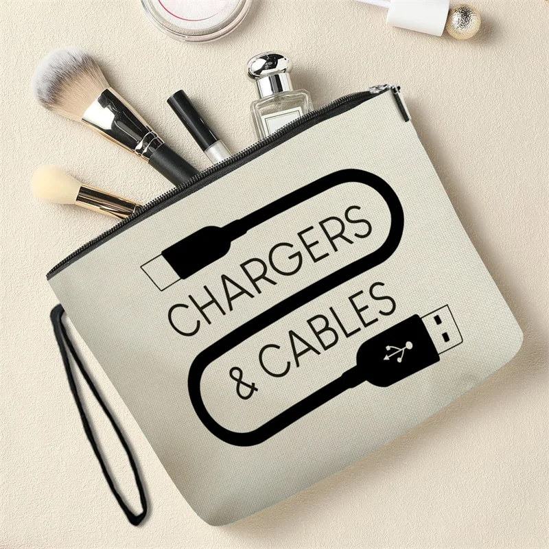 Портативная мини-косметичка для женщин, простая дорожная сумка-органайзер на молнии для туалетных принадлежностей, многофункциональная сумка для хранения кабеля для передачи данных, подарки