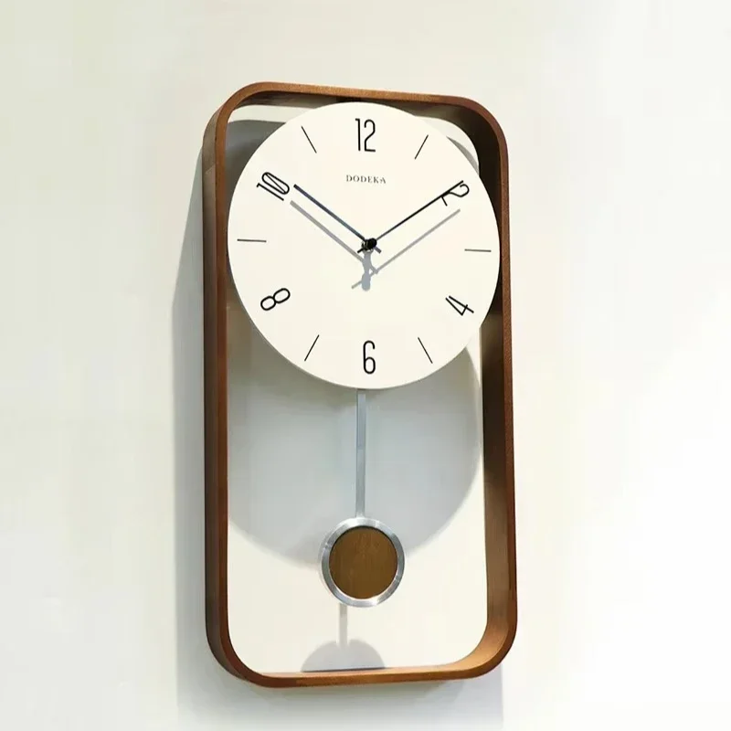 Solid Wood Vintage Wall Clock Living Room Pendulum Creative Large Luxury Wall Clock Simple Bedroom Home Decorations Gift Ideas