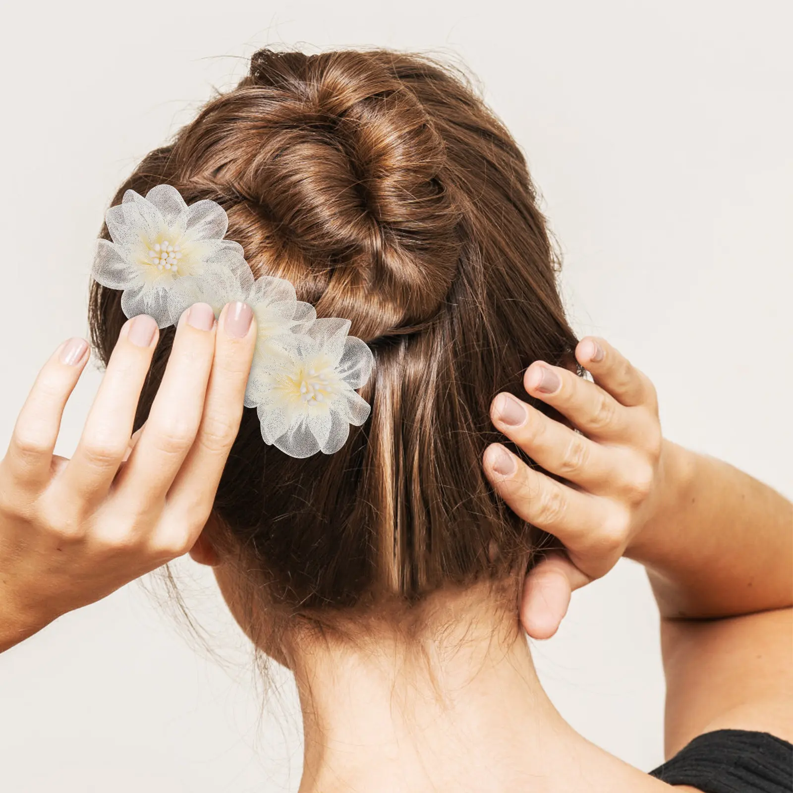 

4Pcs Snap Hair Clips Floral Flower Barrettes Lightweight Comfortable All-Day Wear for Any Occasion Wedding Bridal Boho Hair