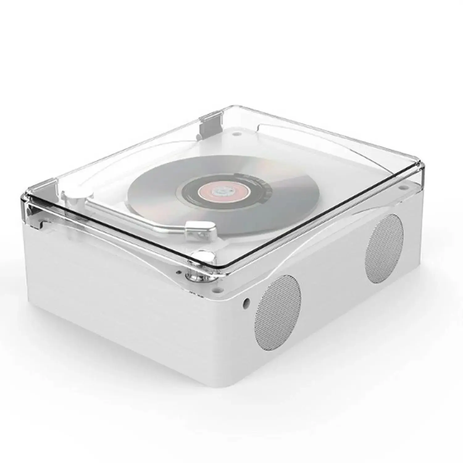 Reproductor de CD Bluetooth de madera vintage con altavoz, LP/USB, portátil con mando a distancia