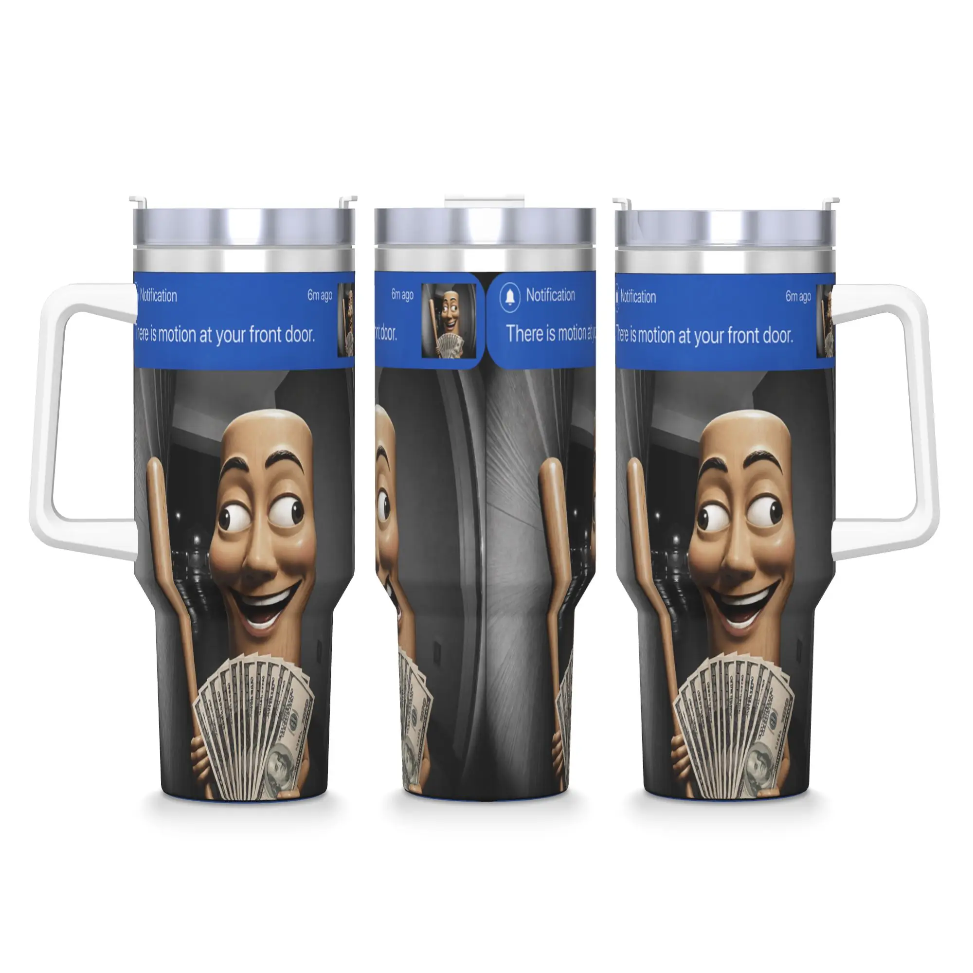 There is Motion At Your Front Door Tung Tung Tung Sahur Stainless Steel Tumbler Thermal Cups Mugs Cup Cold and Hot Water Bottle