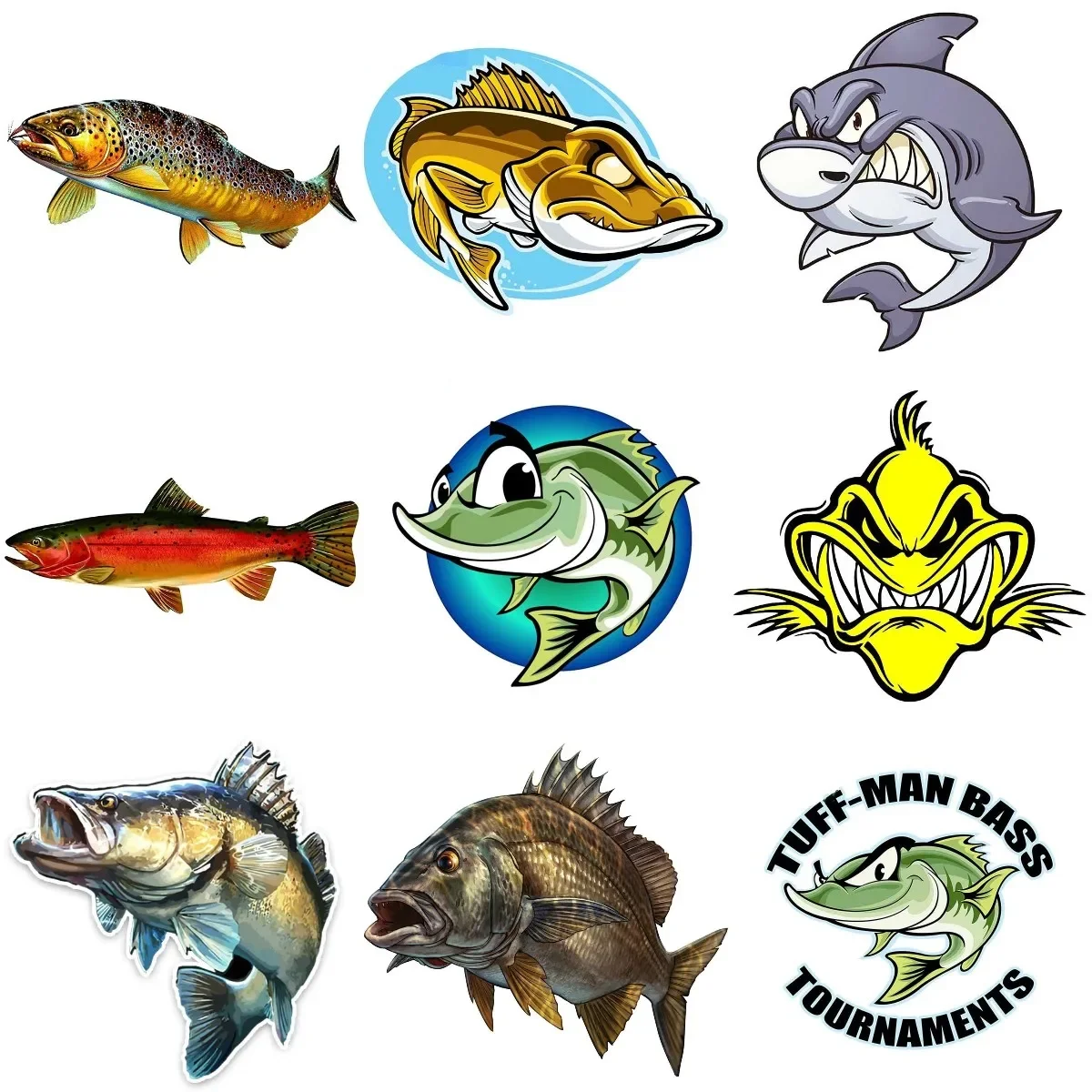 

Creative Fish Perch PVC Waterproof Sticker for Decorate Car Bike Camper Laptop Motorcycle Wall Helmet Camper Decal Accessories