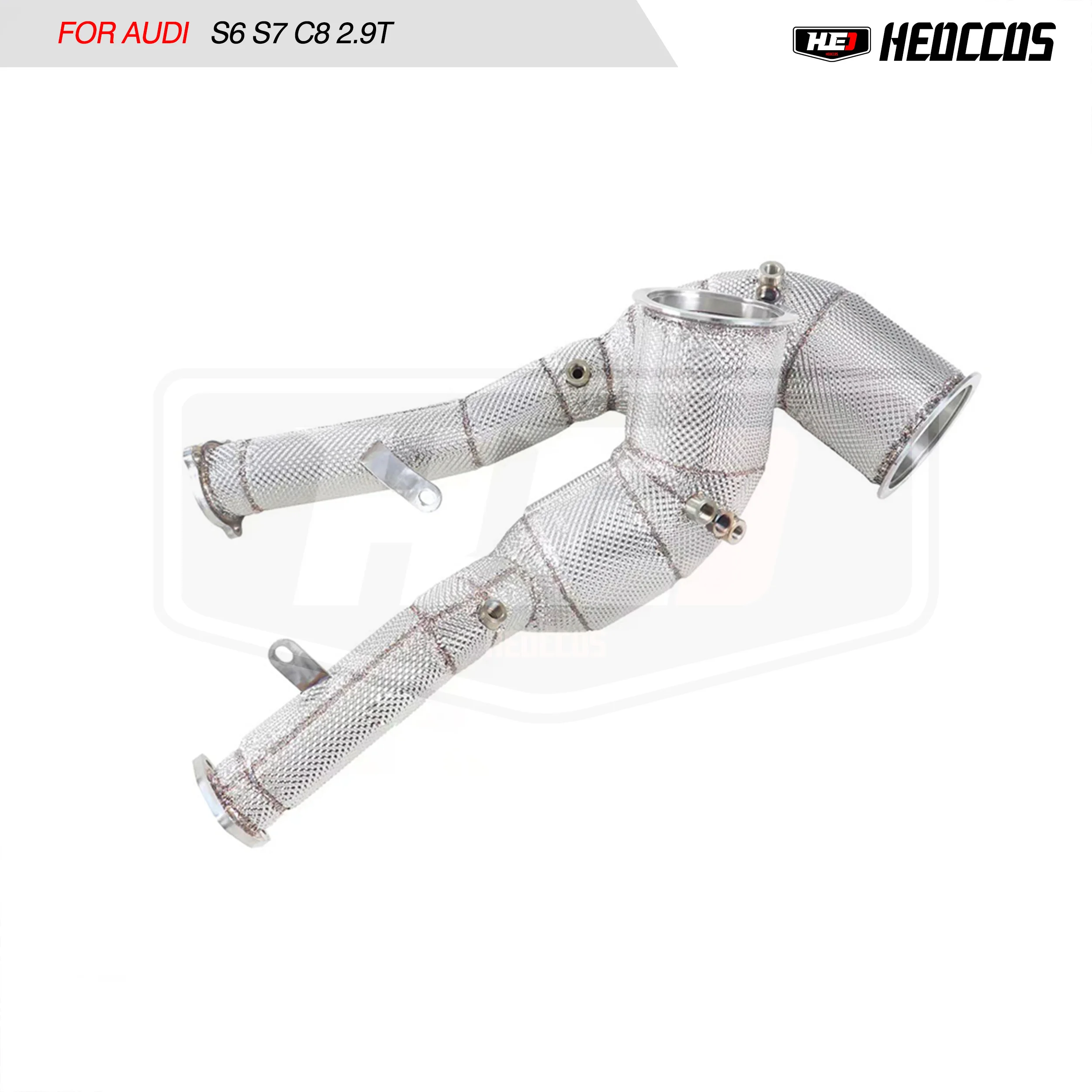 

HEO High Flow Automotive Exhaust Downpipe For Audi S6 S7 C8 2.9T Downpipe Catalyst Pipe Without Cat Pipe