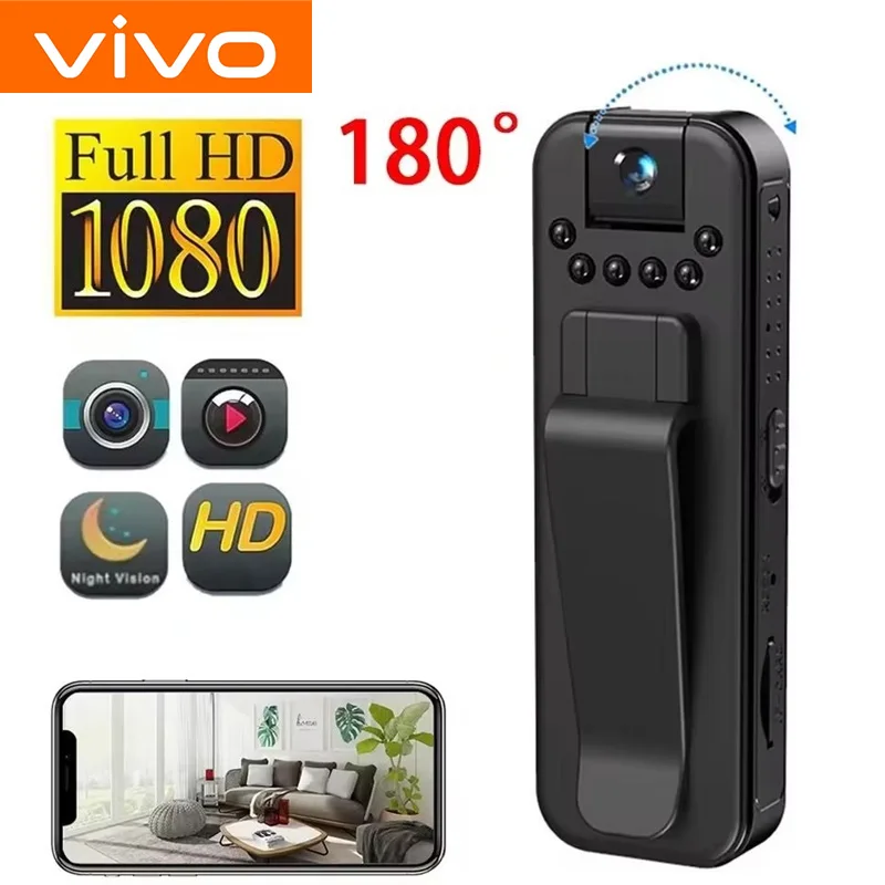 

VIVO 1080P HD Mini Camera Portable Digital Video Recorder Surveillance Camcorder Night Vision Video Police BodyCam Infrared