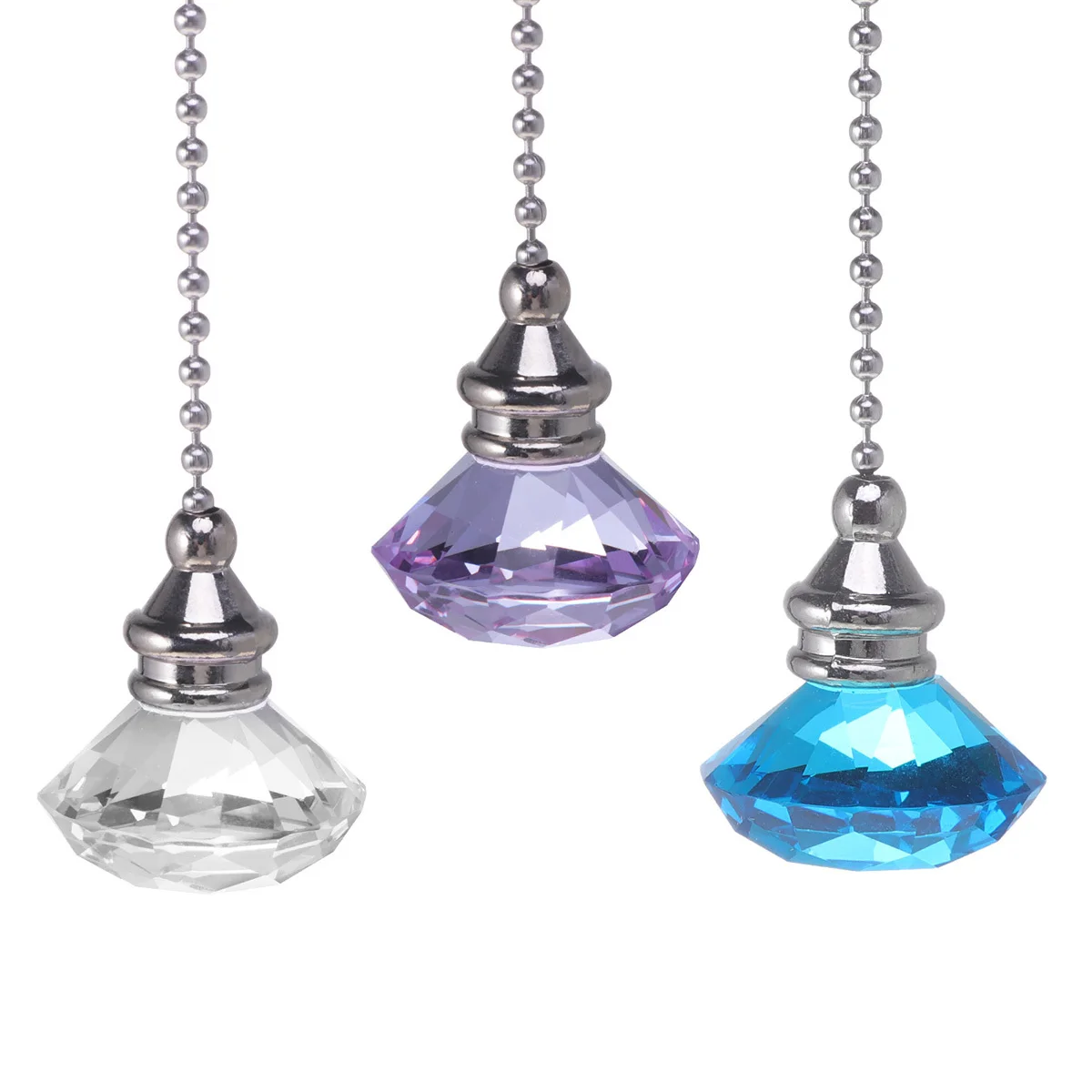 

2Pcs Crystal Diamond Pendant Purple Christmas Decoration Multifunctional Fan Home Hotel Dorm Long Lasting Gift