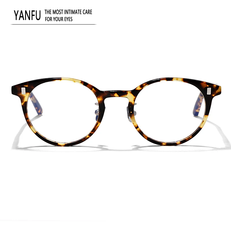 Retro Women Round Eyeglass Frame for Women Cat Eye Optical Tortoise Glasses Frames Fashion Acetate Reading Eyewear Prescription