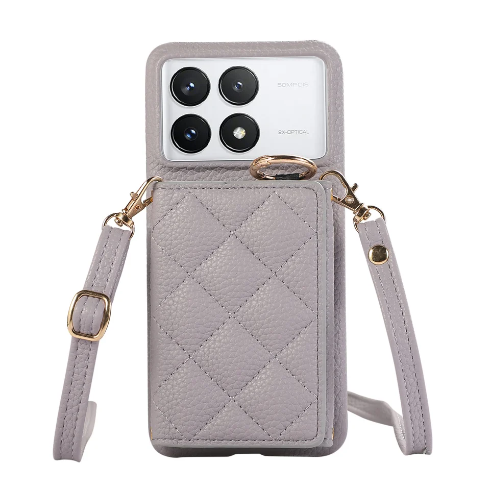 Crossbody Cards Solt Wallet Leather Ring Holder Case For Xiaomi Redmi Note 13 Pro Plus 12 13C 13T POCO X6 NEO Triple Fold Cover