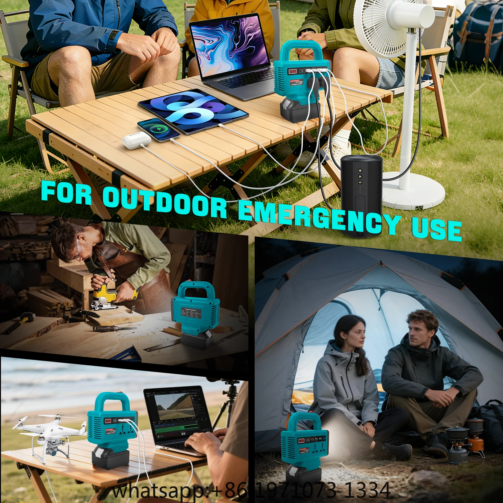 150W Portable Power Inverter for Makita 18V Battery DC 18V to AC 110V 220V Converter Power Station Outdoor Camping Emergency Use view 6