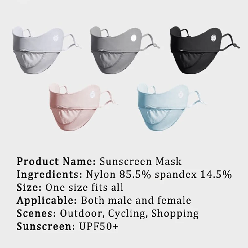 Maschera per la protezione solare protezione per gli occhi a pieno facciale traspirante femminile Anti-ultravioletto estate sezione sottile parasole 1 pz