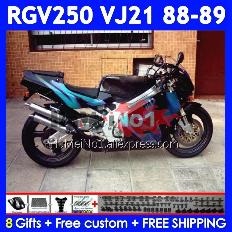 Body Kit For SUZUKI SAPC Stock black VJ21 RGV250 RGVT250 VJ 21 88-89 108No.25 RGV-250 RGV 250 RGVT-250 88 89 1988 1989 Fairing