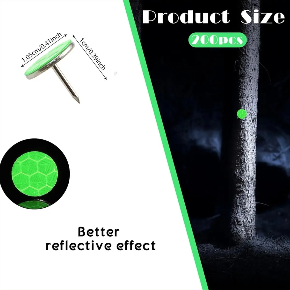 ABNH Reflective Tacks Trail Marking Tacks Reflective Trail Tacks Glow Tacks Reflective Trail Markers Mark Trail