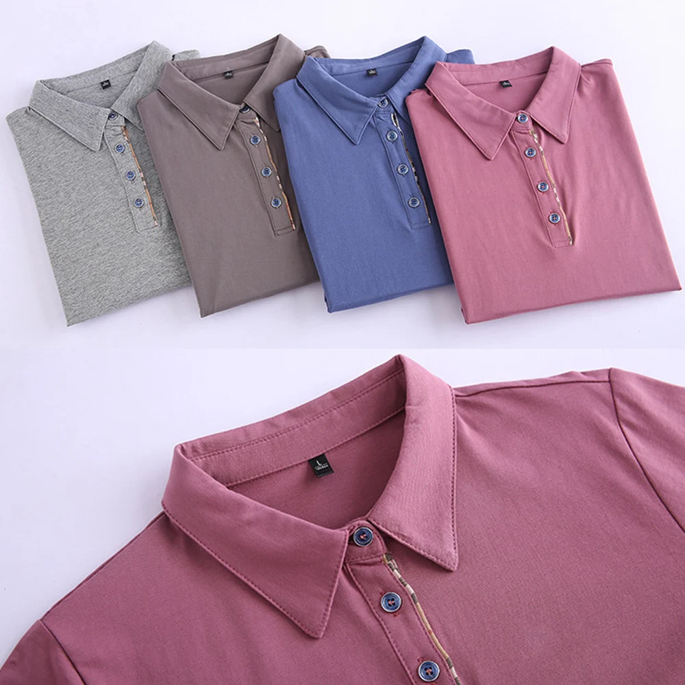 

Корейская версия, поддельная футболка из двух предметов из чистого хлопка с длинными рукавами, женская осенняя одежда, новая модная повседневная рубашка-поло с лацканами