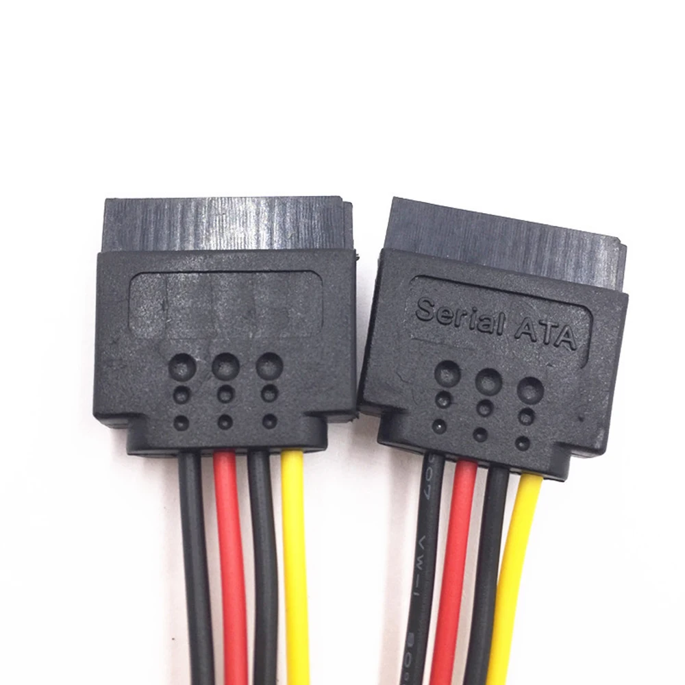 SATA 15pin Male to 2 x SATA 15pin Female Hard Disk Power Cable Serial ATA Y Splitter Dual Extension Cord Adapter Connector