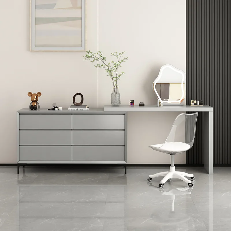 

Light luxury dresser storage cabinet integrated master bedroom telescopic storage chest modern simple bedside cabinet desk