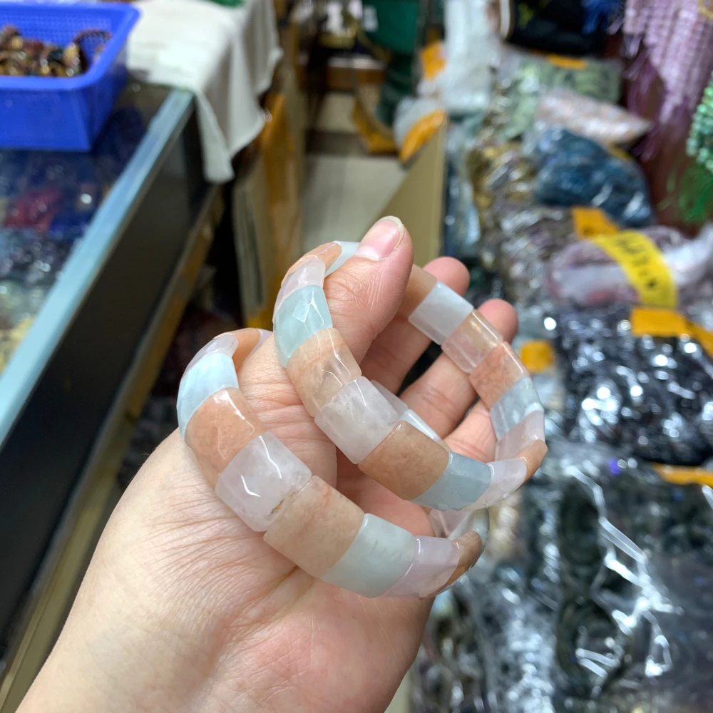 

Браслет с бусинами из натурального морганита, ювелирные изделия из натурального драгоценного камня, браслет для женщин в подарок, оптовая продажа!