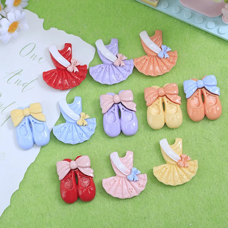 100 قطعة Kawaii الراتنج فلاتباك مصغرة فستان أحذية DIY بها بنفسك ل جراب هاتف دبوس الشعر المفاتيح أقراط سجل القصاصات دمية اكسسوارات #1