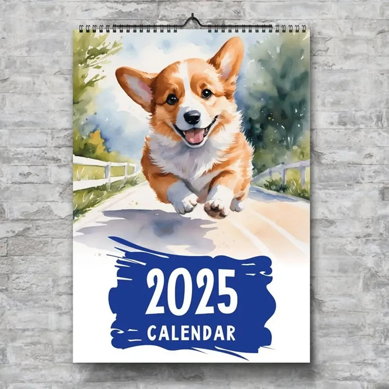 Календарь Corgi 2025 календарь с собаками, настенный календарь, милый Corgi, годовой планировщик, календарь на 12 месяцев для организации