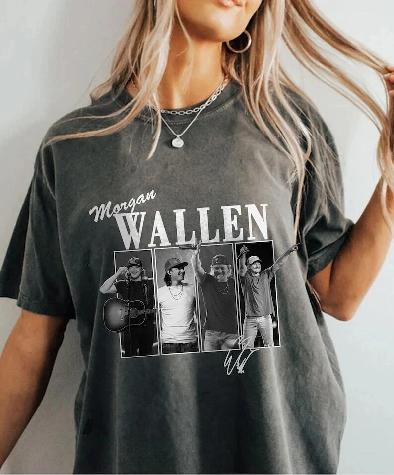 เสื้อยืดคอนเสิร์ตมอร์แกน วอลเลน มอร์แกน วอลเลน ฉันคือปัญหาทัวร์ 2025 เสื้อยืดสีดำลำลองคอกลมผ้าฝ้าย