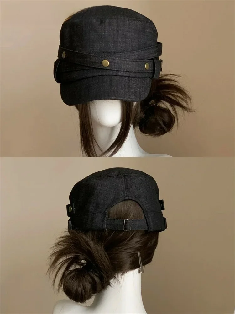 visvim-ennio-chapeau-de-style-retro-en-denim-ample-modele-collaboratif-noir-pour-femme-a-large-bord-accessoire-de-mode