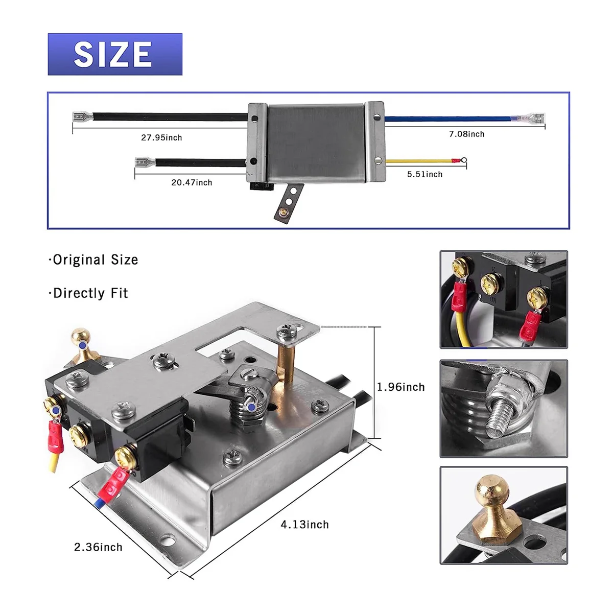 For Golf Cart Potentiometer with Micro-Switch EZGO Marathon 1989-1994 Electric Models 27094G01 25399G1 25267G2