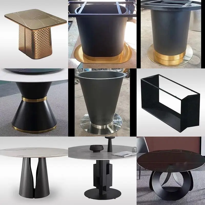 Manufacturers Direct Sales Italian Dining Table Basse For Dining Room Kitchen Black Golden Stainless Steel Support Wholesale