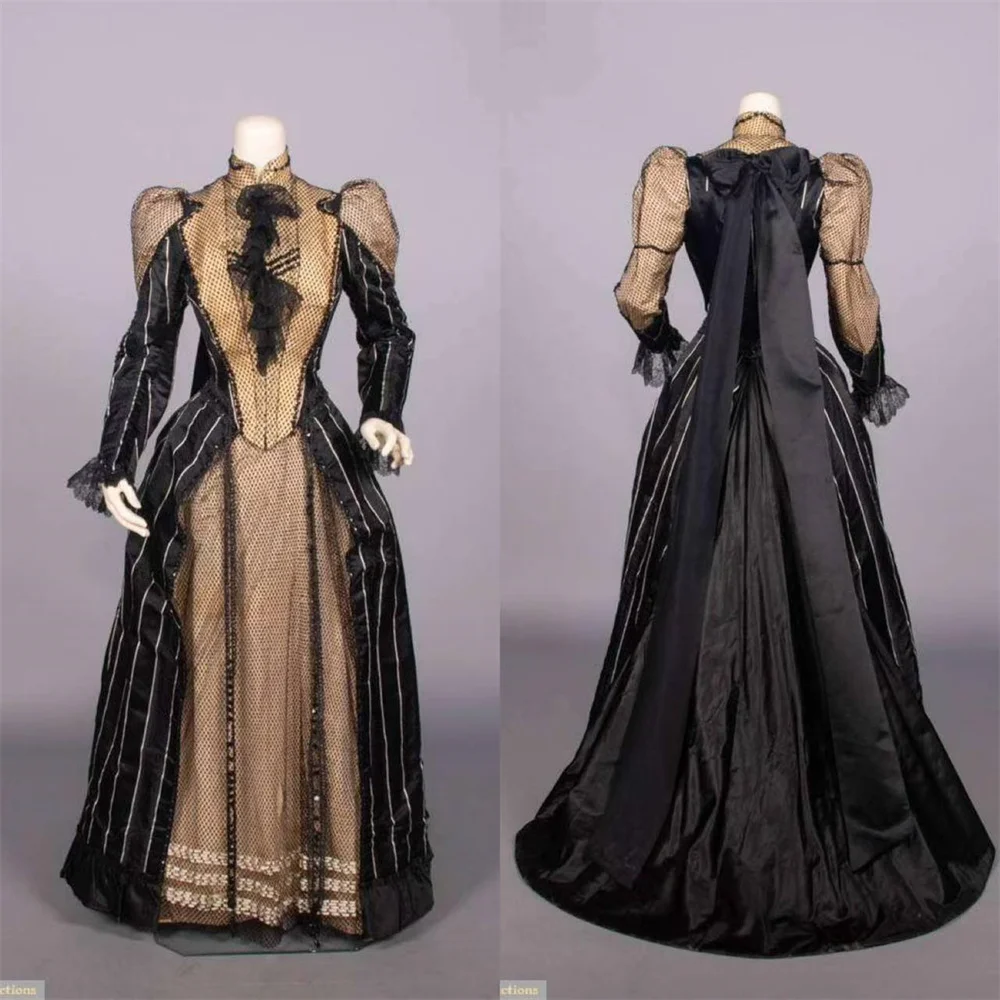 

1860S Victorian Medieval Renaissance Bustle Evening Gown Dress Edward Dress Woman's Daily Outfit
