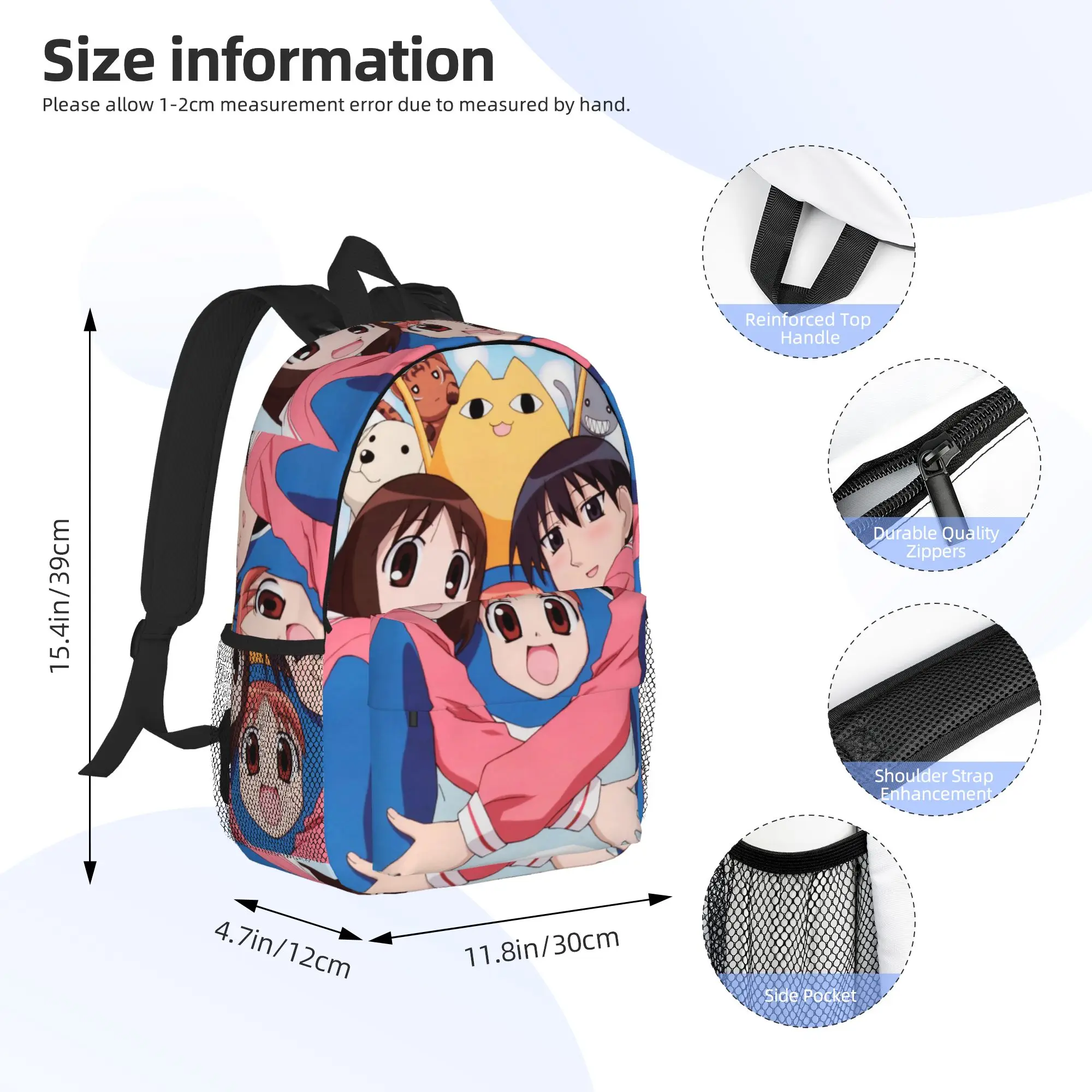 Cute Anime Azumanga Daioh Backpack Hot Sale Daypack Large Capacity Boys Girls BookBag Shoulder Bags for Men Women School Bag